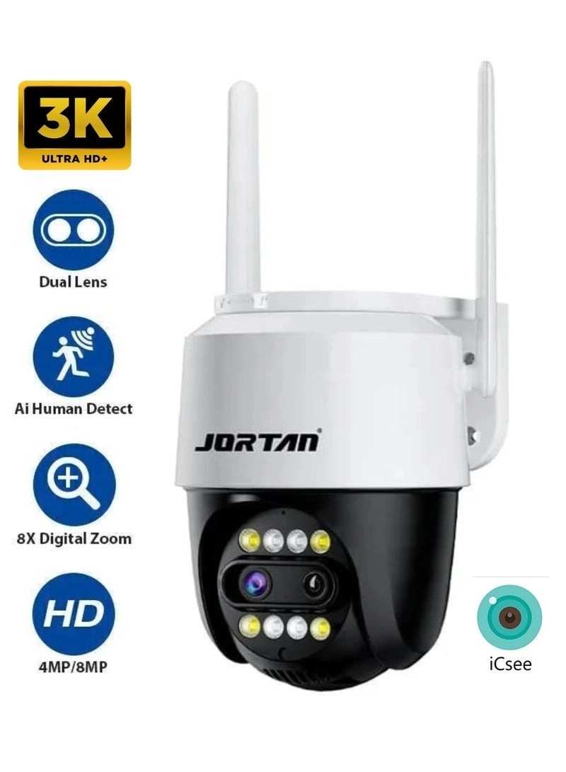 Indoor Outdoor Wi-Fi Security Camera 8MP