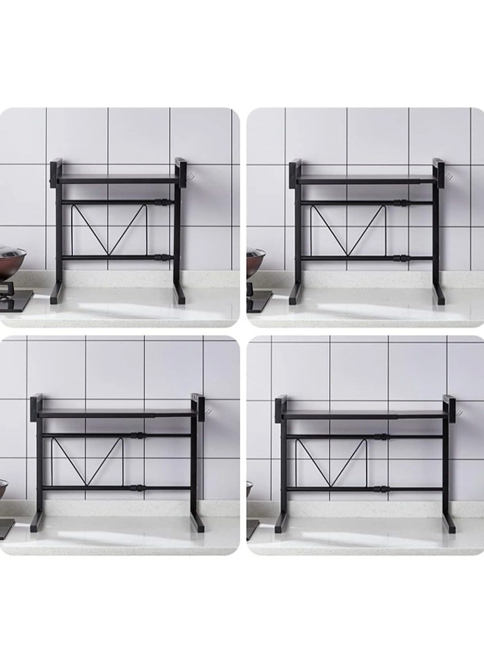 Microwave Rack - 2 Shelf Up to 25kg Black