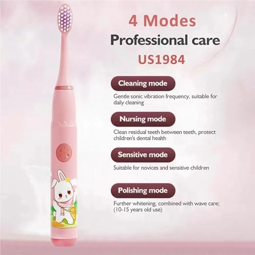 Sonic Electric Toothbrush - 4 Modes 3 Brush Heads Rechargeable