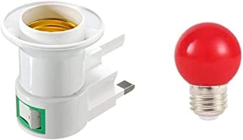 ABBAS ALI HARDWARE UK Plug Lamp Holder - Multi Colour Bulb Converter Socket