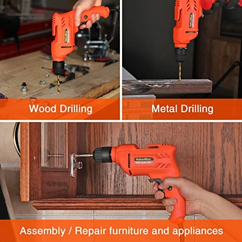 Electric Drill - 500W Corded 10mm Keyless Chuck