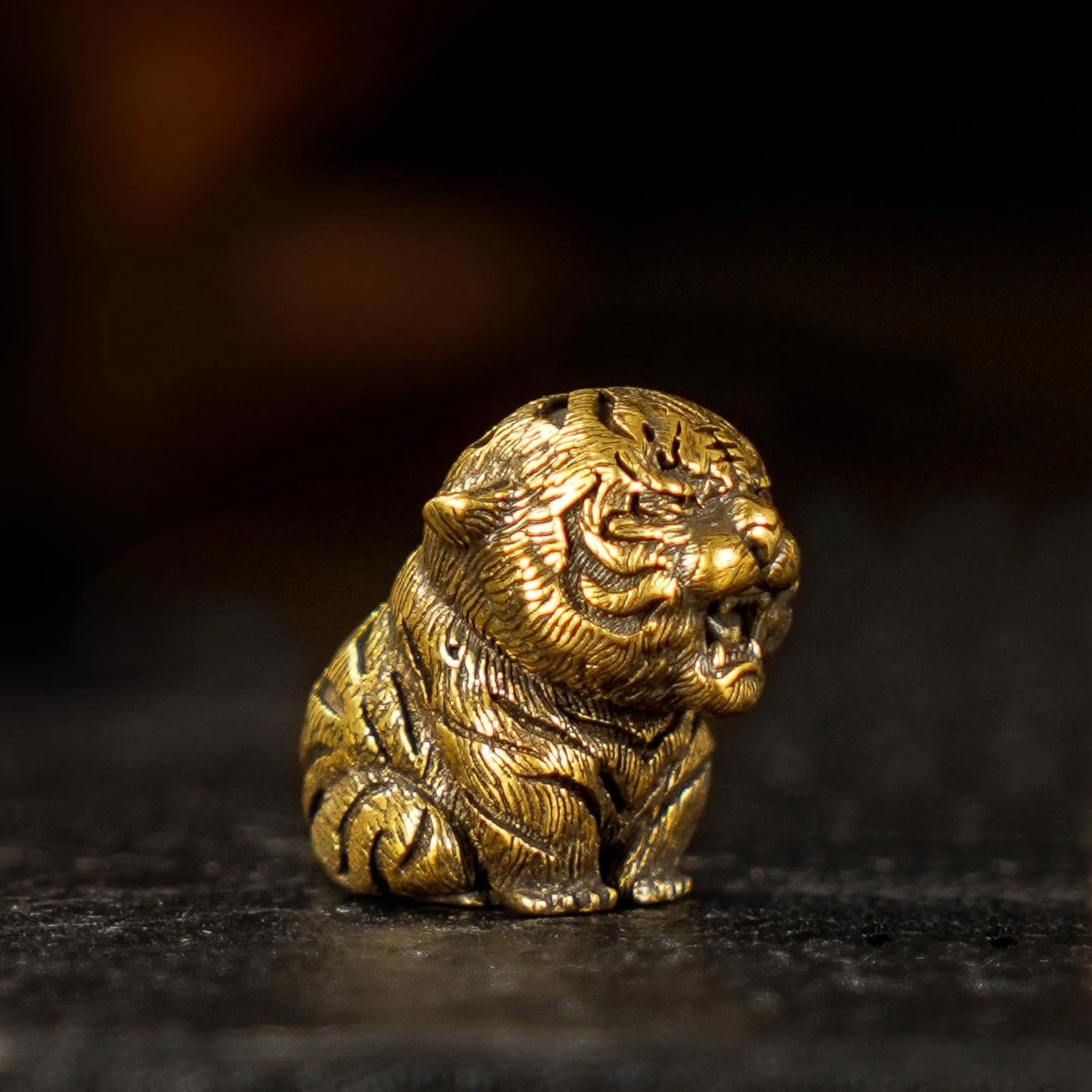 Baby Tiger Statue - Brass