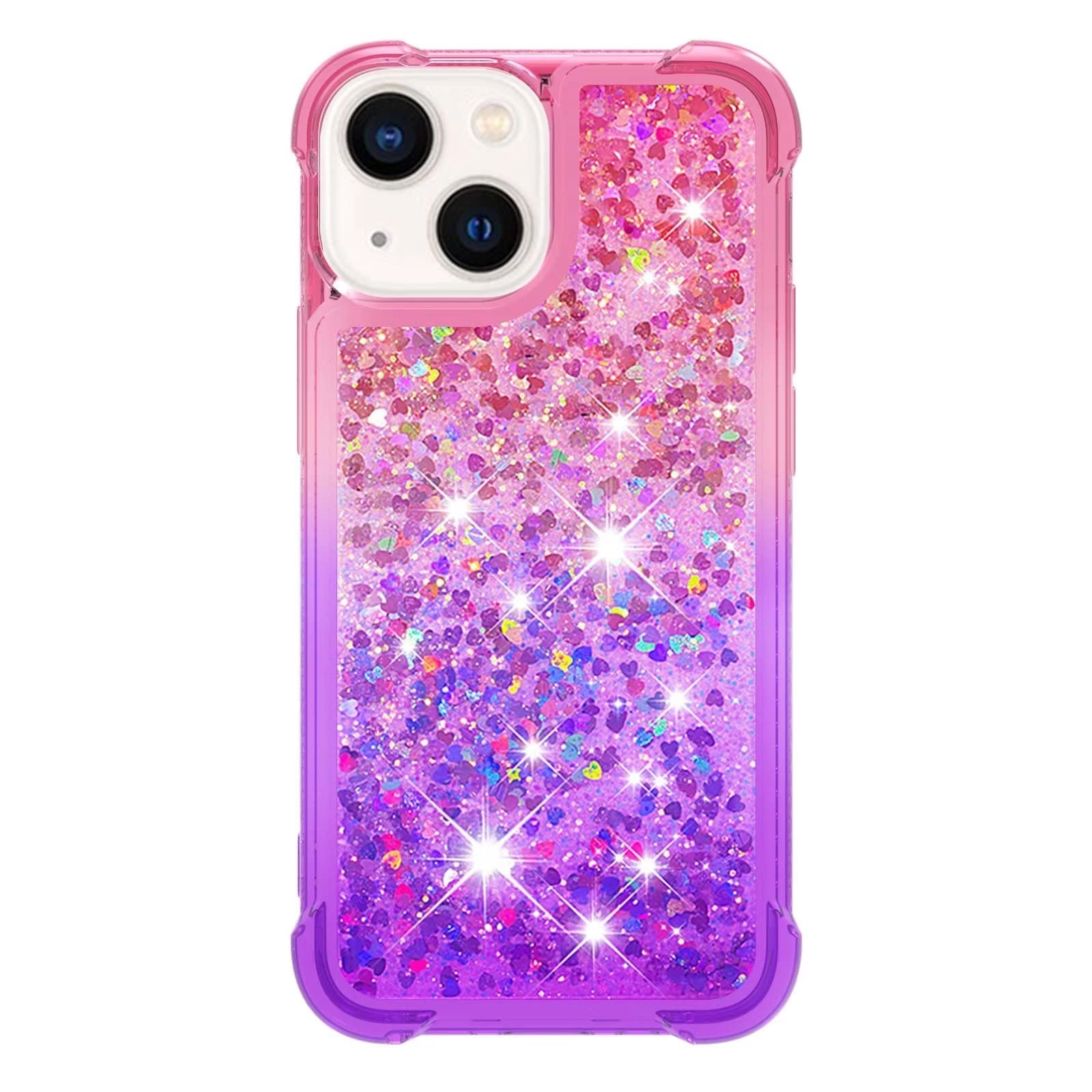 Glitter Moving Quicksand Flowing Cover - TPU Silicone Bumper for iPhone 14