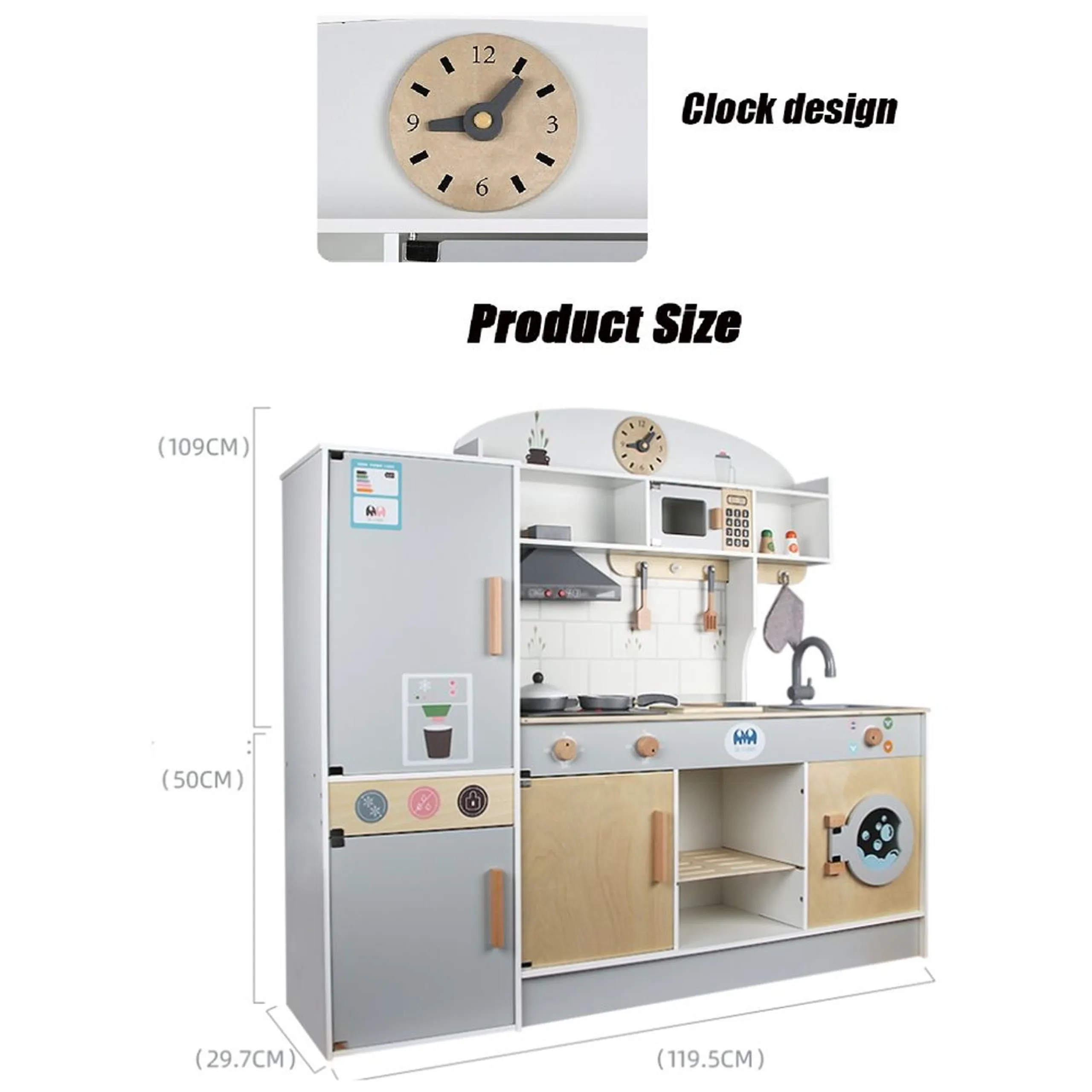 Kids Wooden Kitchen Toy Play Set (5551007-MSN21001)