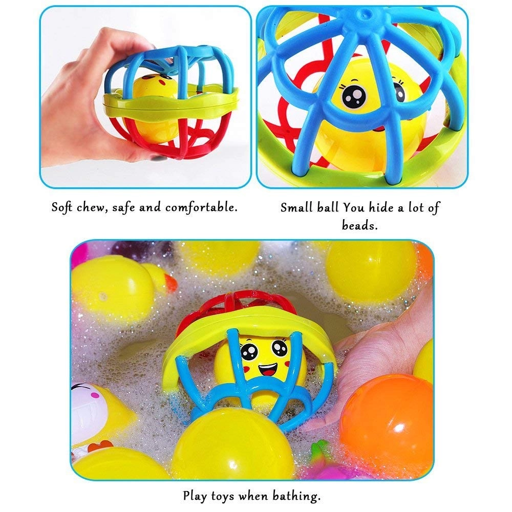 Soft Chewable Rattle Ball Toy - Suitable for 3 Months & Above. soft rubber
