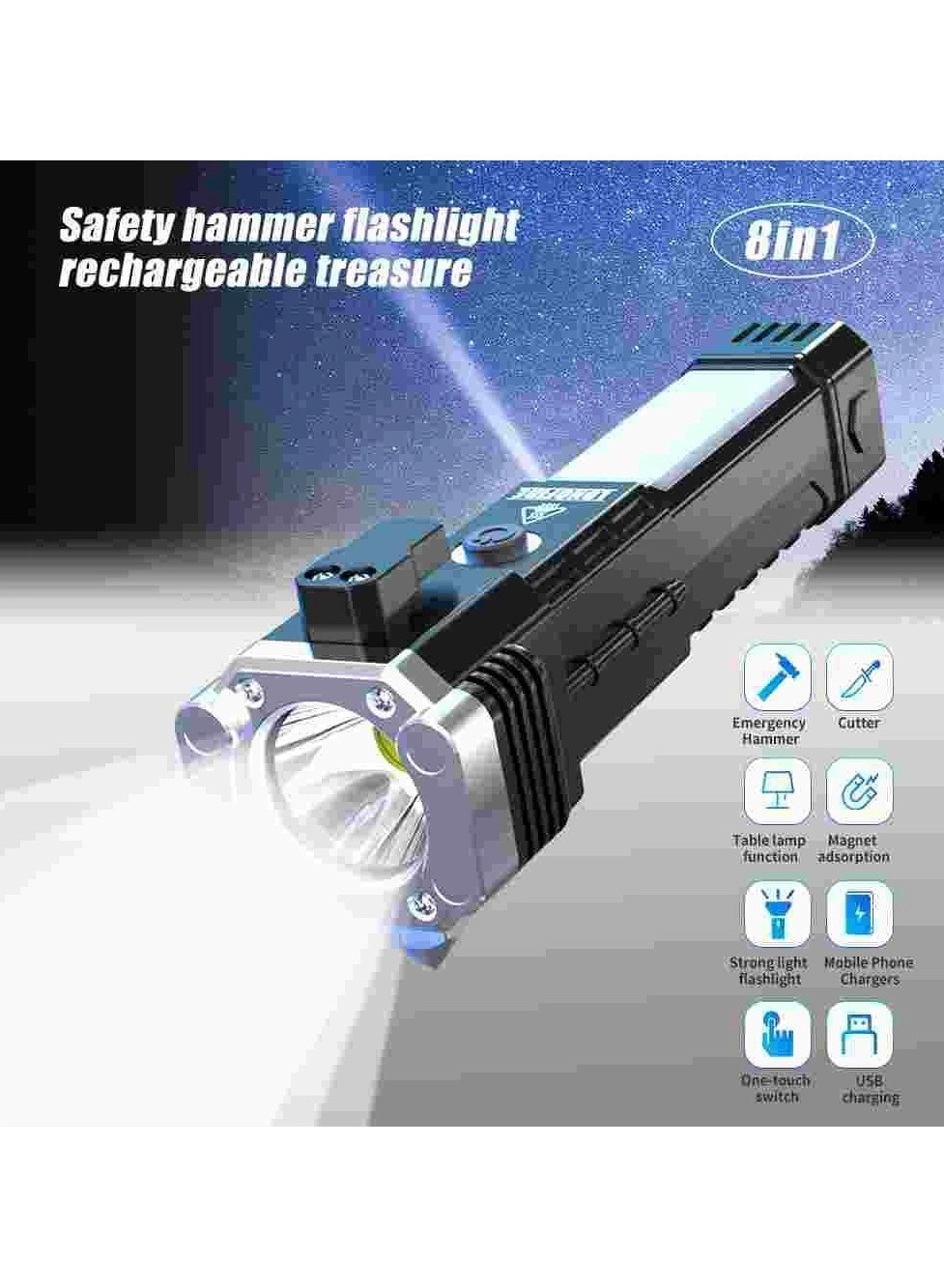 kohelia Torch Lights - 4 Modes Rechargeable 300m