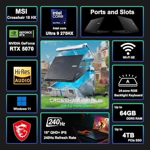 Crosshair 18 HX AI - 18'' Core Ultra 9-275HX 32GB DDR5 1TB SSD
