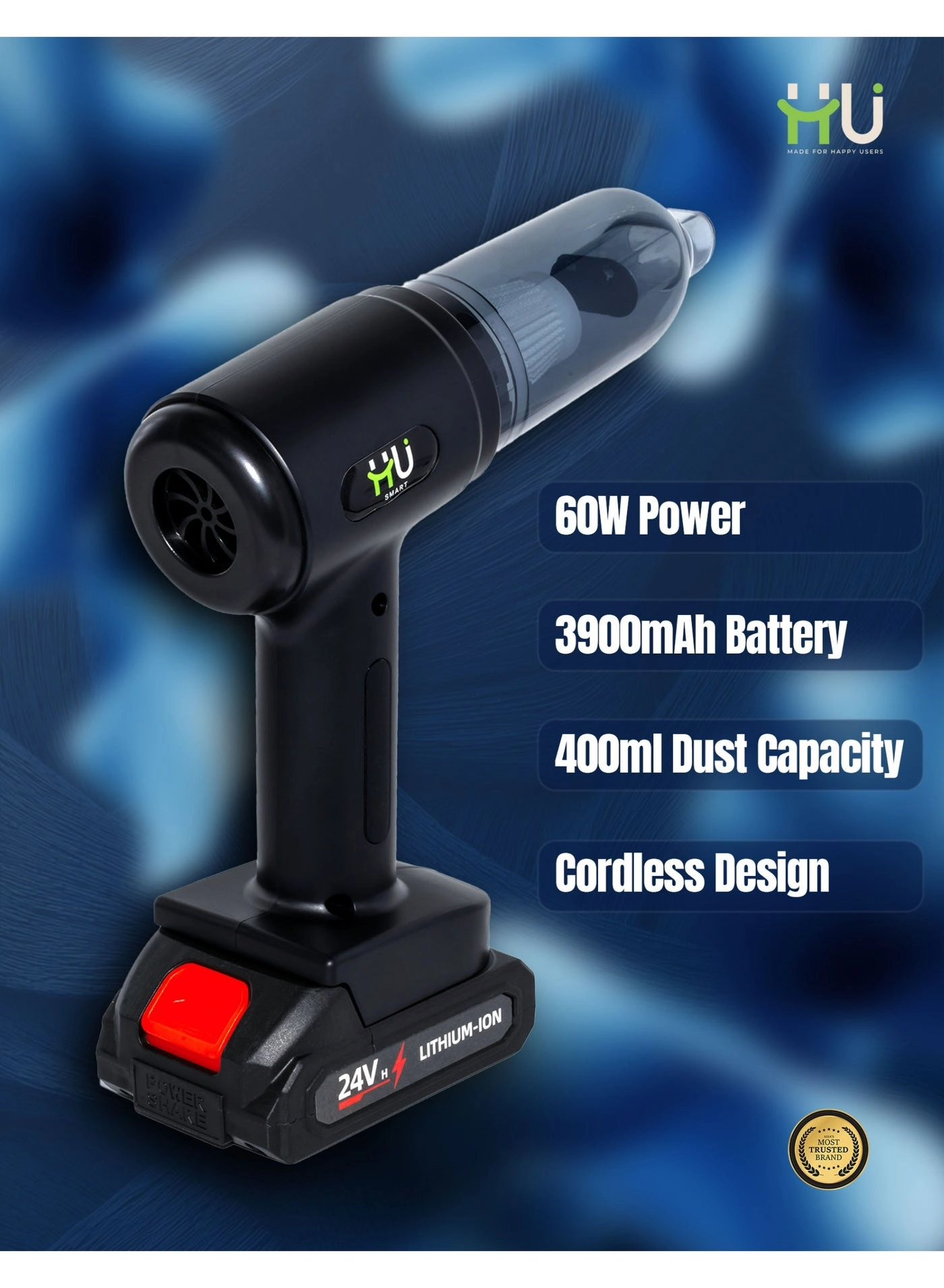 Wireless Car Vacuum Cleaner - 3900mAh