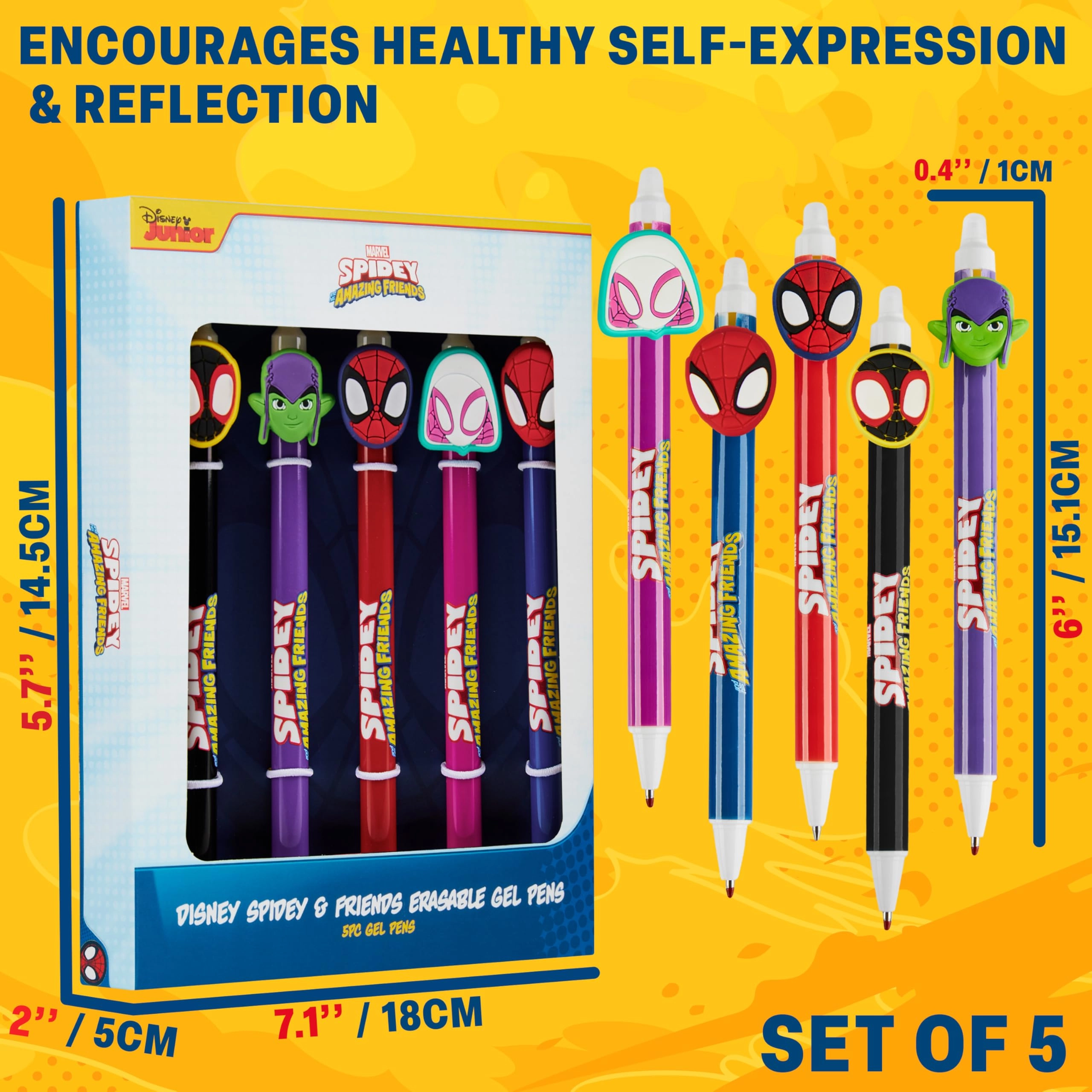 Marvel Spidey Pens - 5.0 count 0.5mm