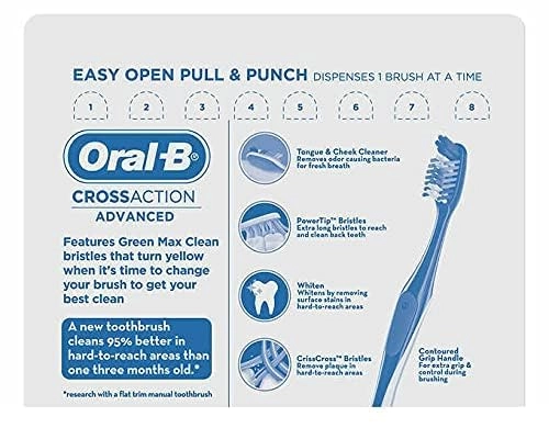 Max Clean Advanced Toothbrush CrossAction - Soft 8-Piece Pack