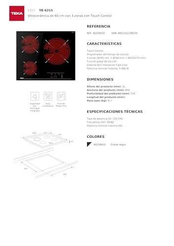 VITROCERAMICAS TB6315 Ceramic hob