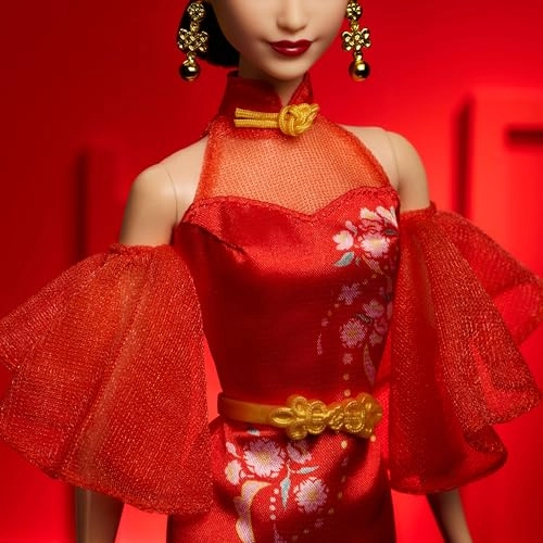 Barbie Signature Collection Lunar New Year Doll - Qipao Plum Blossom Print Gold Accessories