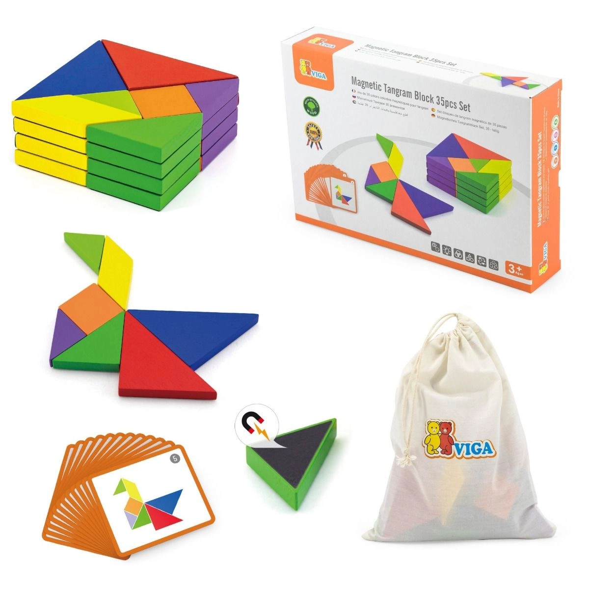 VIGA Magnetic Visual Block - 40pcs