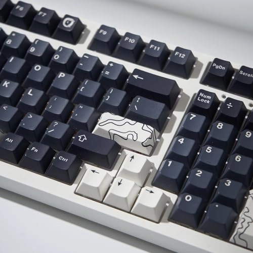 Keycap Set - 4pcs White Topographic PBT Cherry Profile