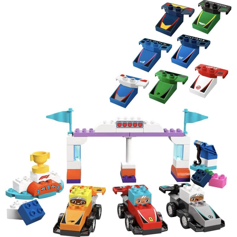 DUPLO Town F1 Team Race Cars & Drivers - 2 Plus Year multicolor