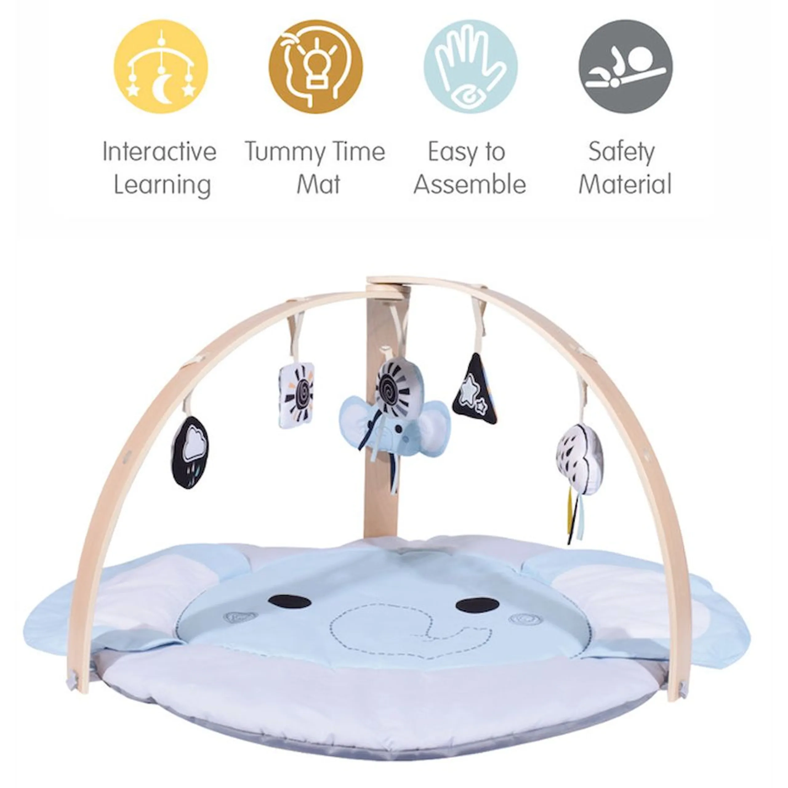 Nyra Wooden Activity Play Gym - Elephant 0 month