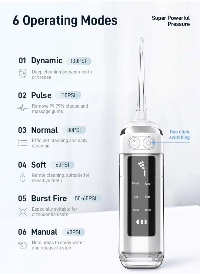 Portable Electric Toothbrush - 6 Speed White