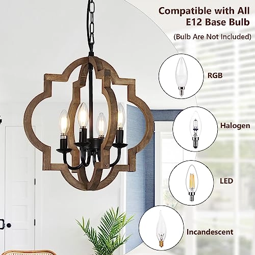 Farmhouse Chandelier - 42.5inch adjustable chain