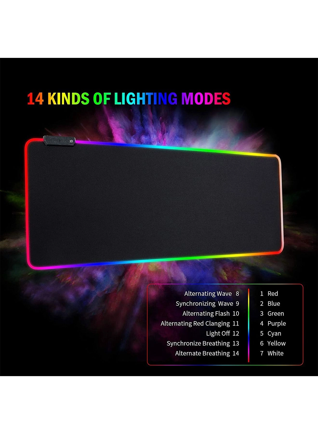 RGB Large Superfine Fiber Braided Gaming Mouse Pad