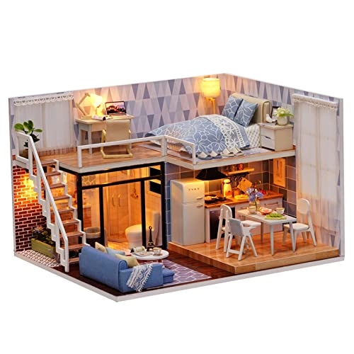 Miniature Dollhouse Kit - 3D Wooden LED Lights