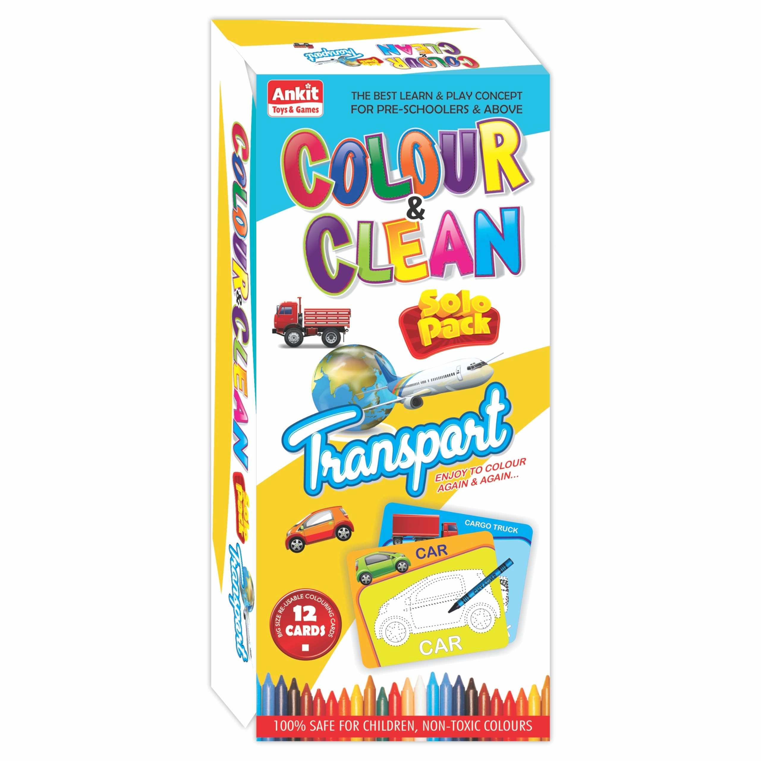 Ankit Toys & Games Color & Clean Transports Solo Pack - 3 years and up 14 pieces