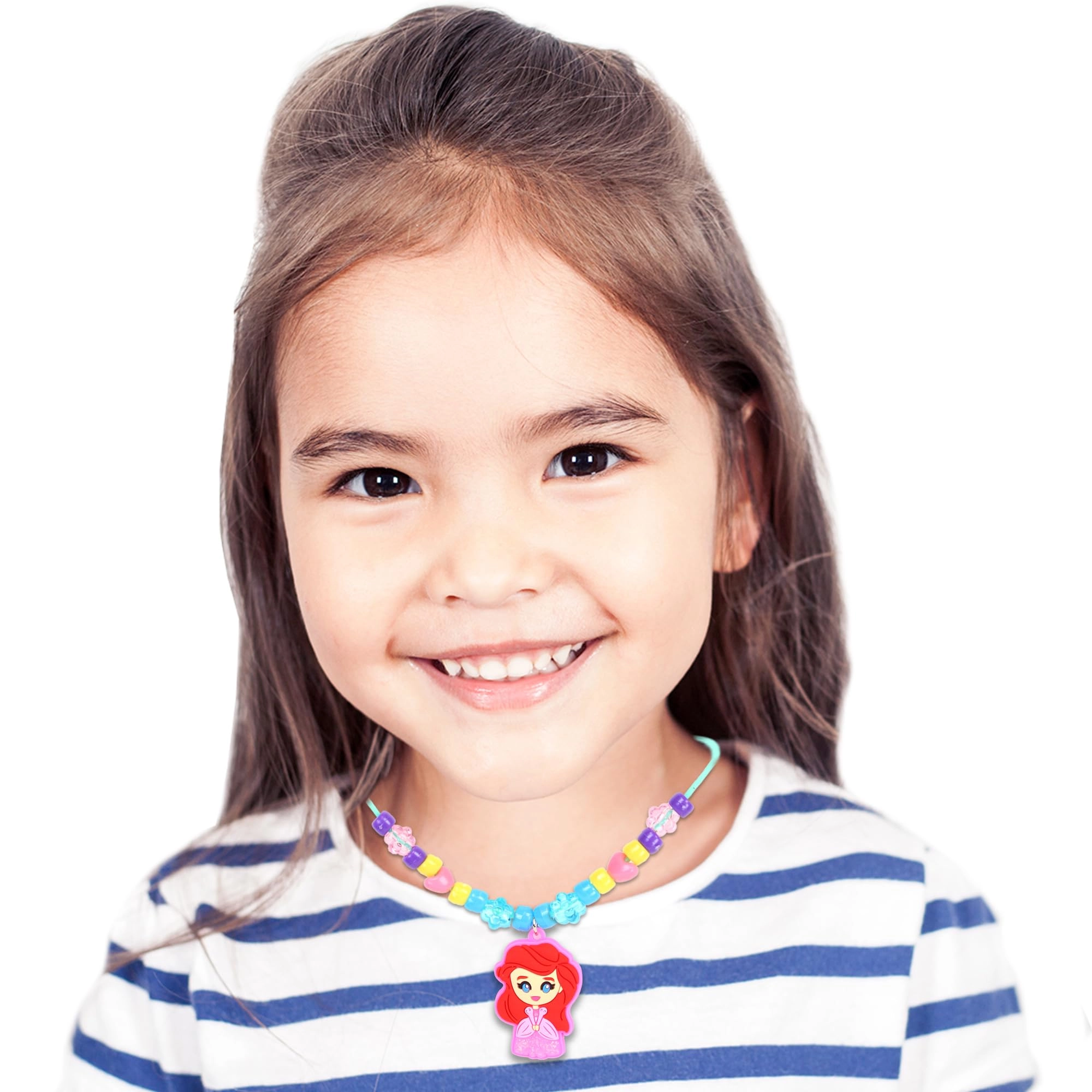 Princess Necklace Activity Set - Jewelry Making Kit 5 necklaces Portable Storage Case