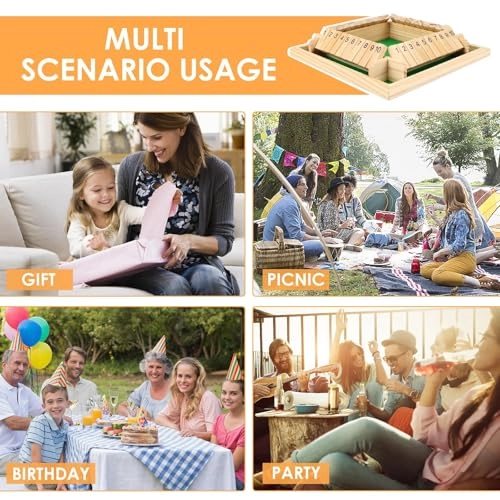 Shut The Box - Wooden 2 Dice