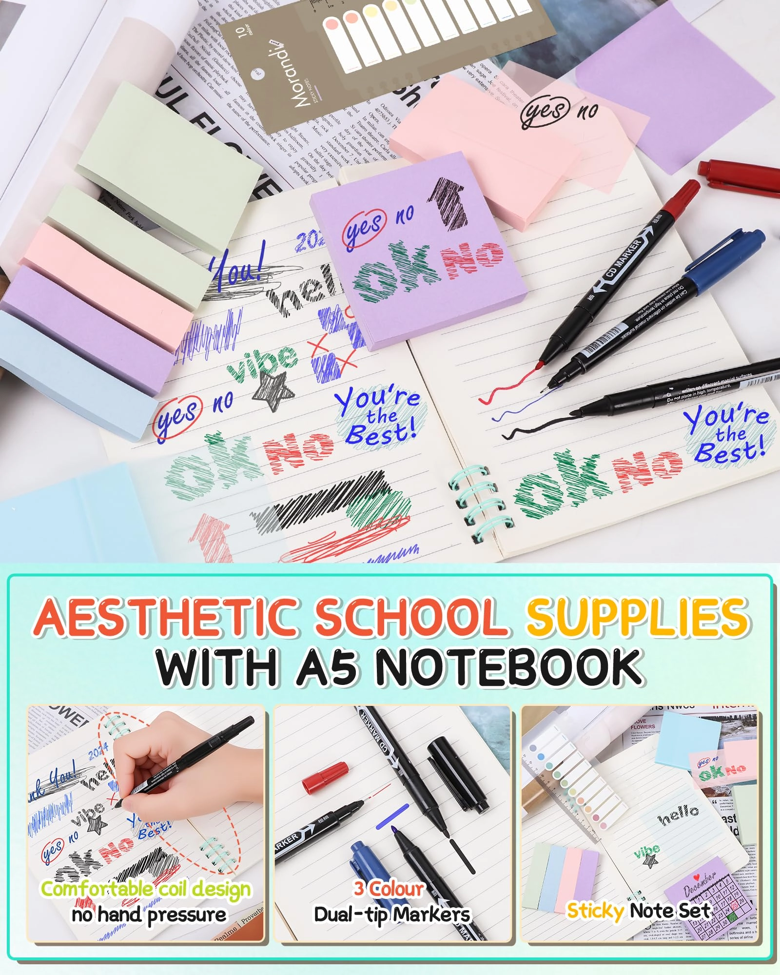 Aesthetic Stationery Supplies - 146PCS Set