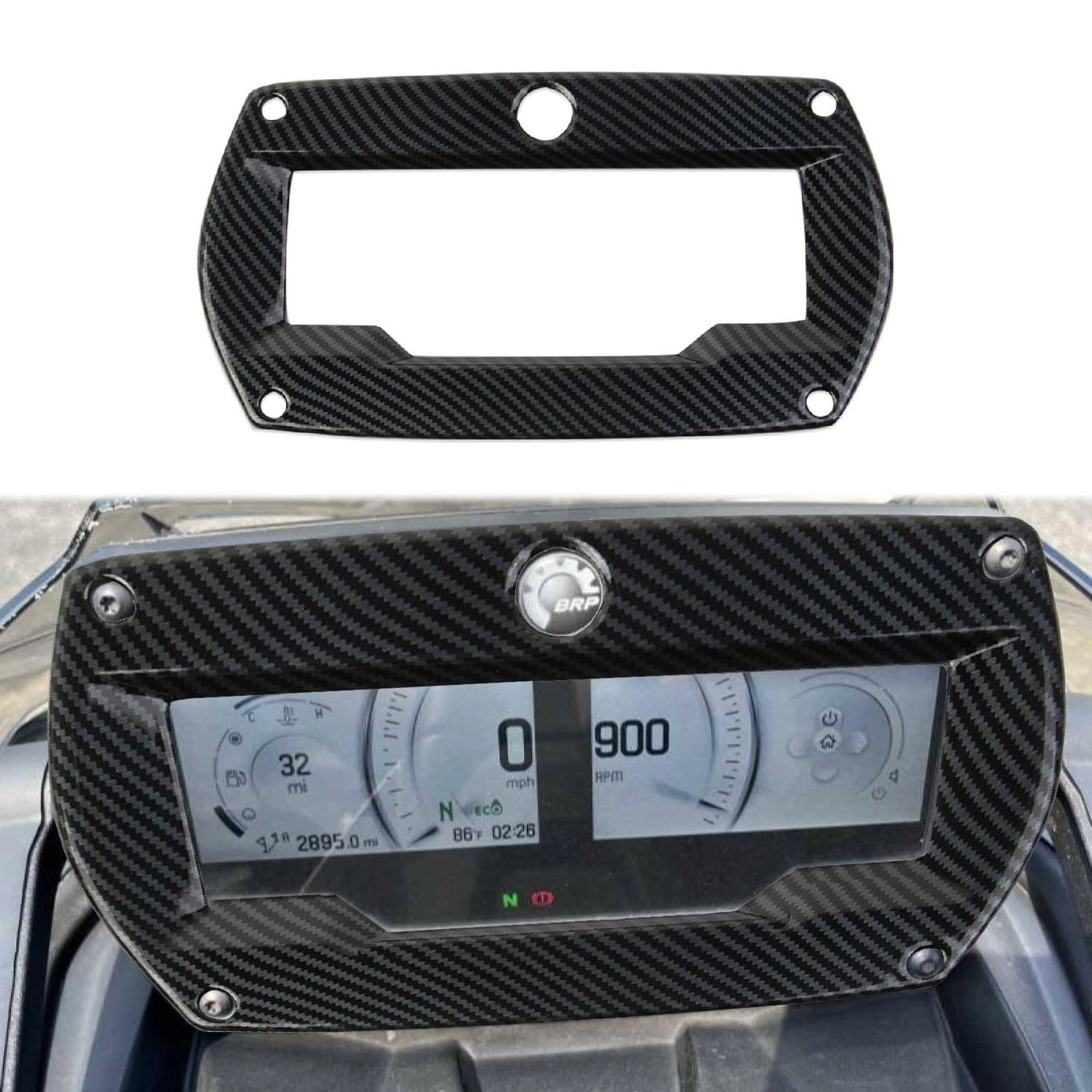 Carbon Fiber Style Center Console Meter Screen Frame Cover Trim - CanAm Spyder F3 S 20212023