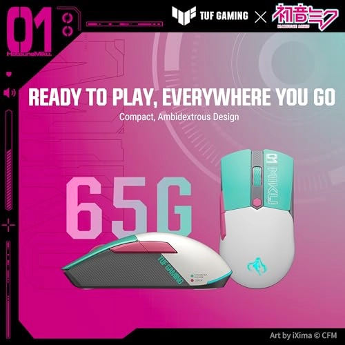TUF Gaming Mini Wireless Mouse Hatsune Miku Edition - Bluetooth RF USB