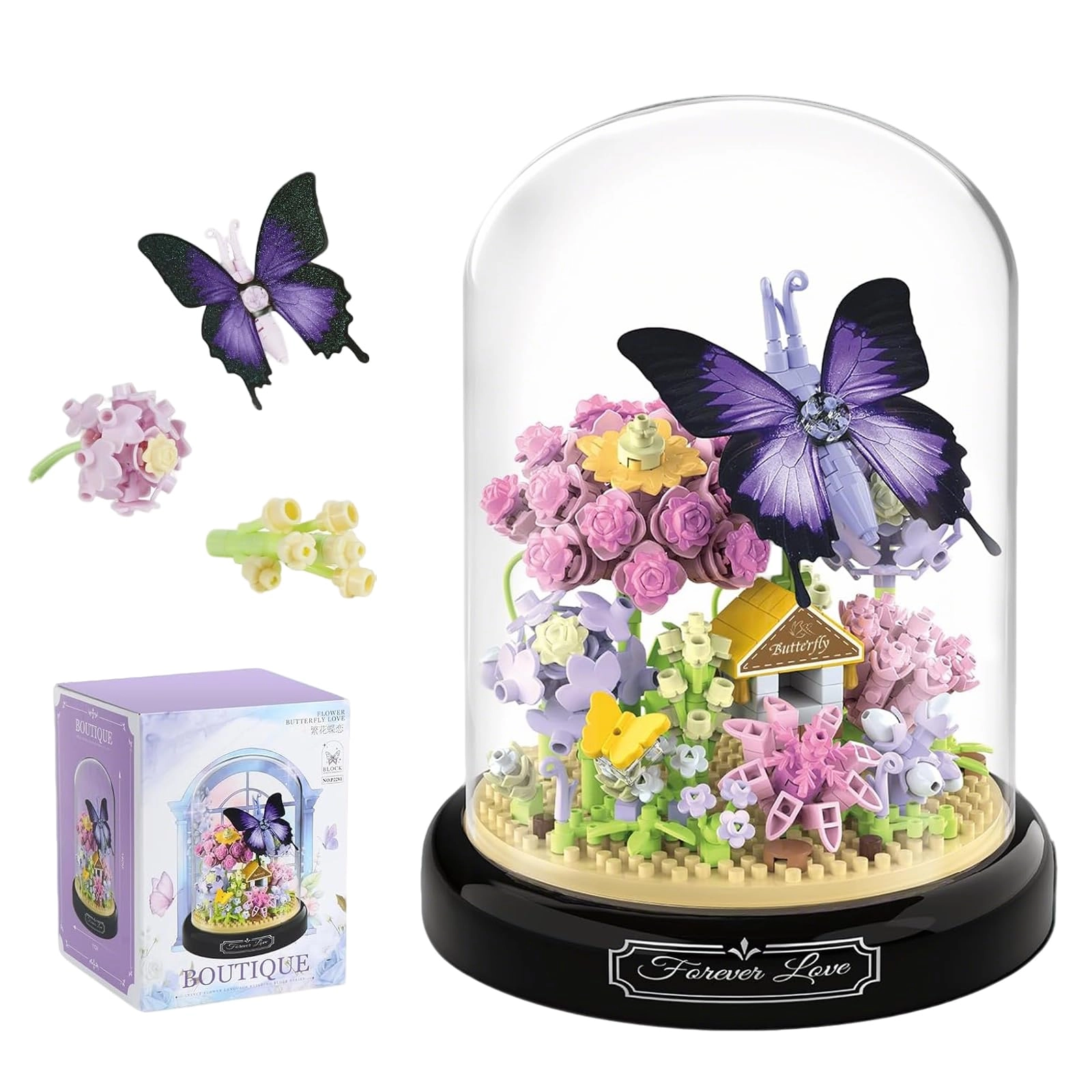 MUYAPAY Bouquet Building Blocks - Butterfly motif 582 pcs