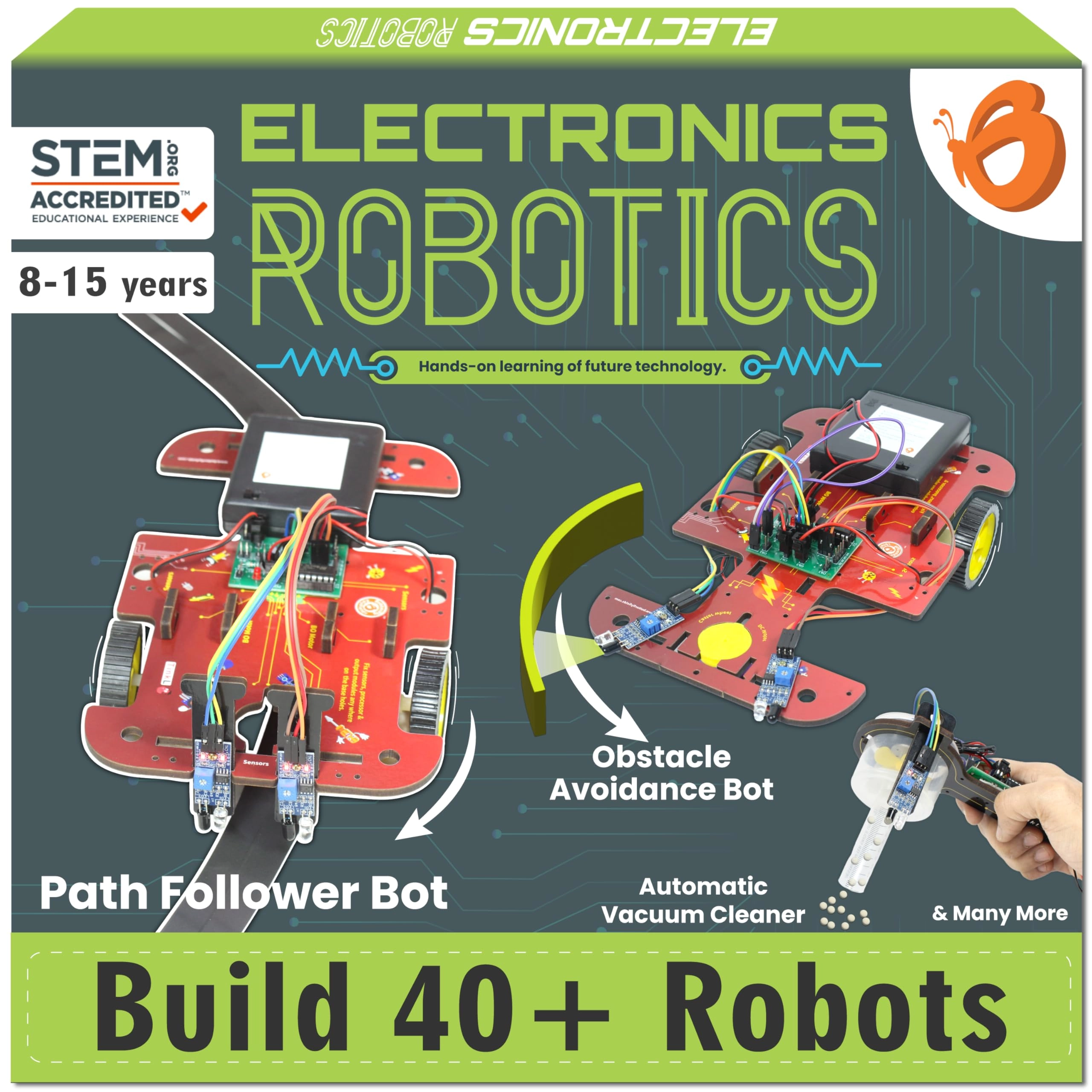 Butterfly EduFields 10-in-1 STEM Robotics Kit Electronics & Engineering - 8-14 years 100+ pieces