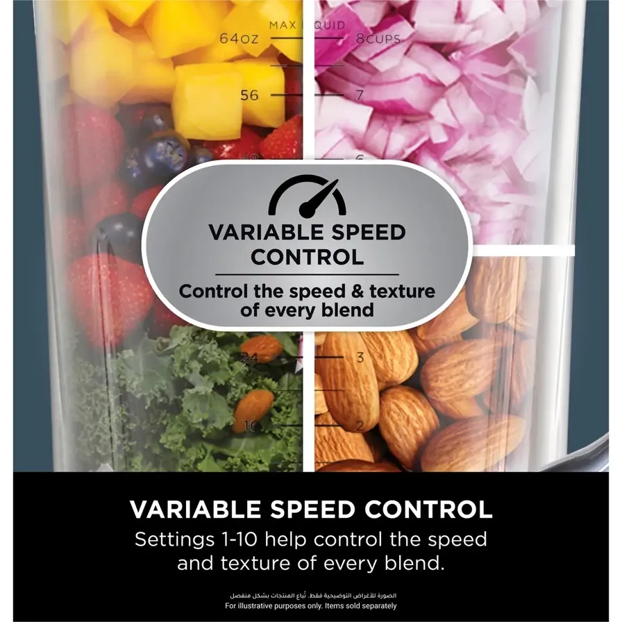 Detect Power Blender Pro - BlendSense Technology 2-in-1 Jug & Single-Serve 15+ Functions