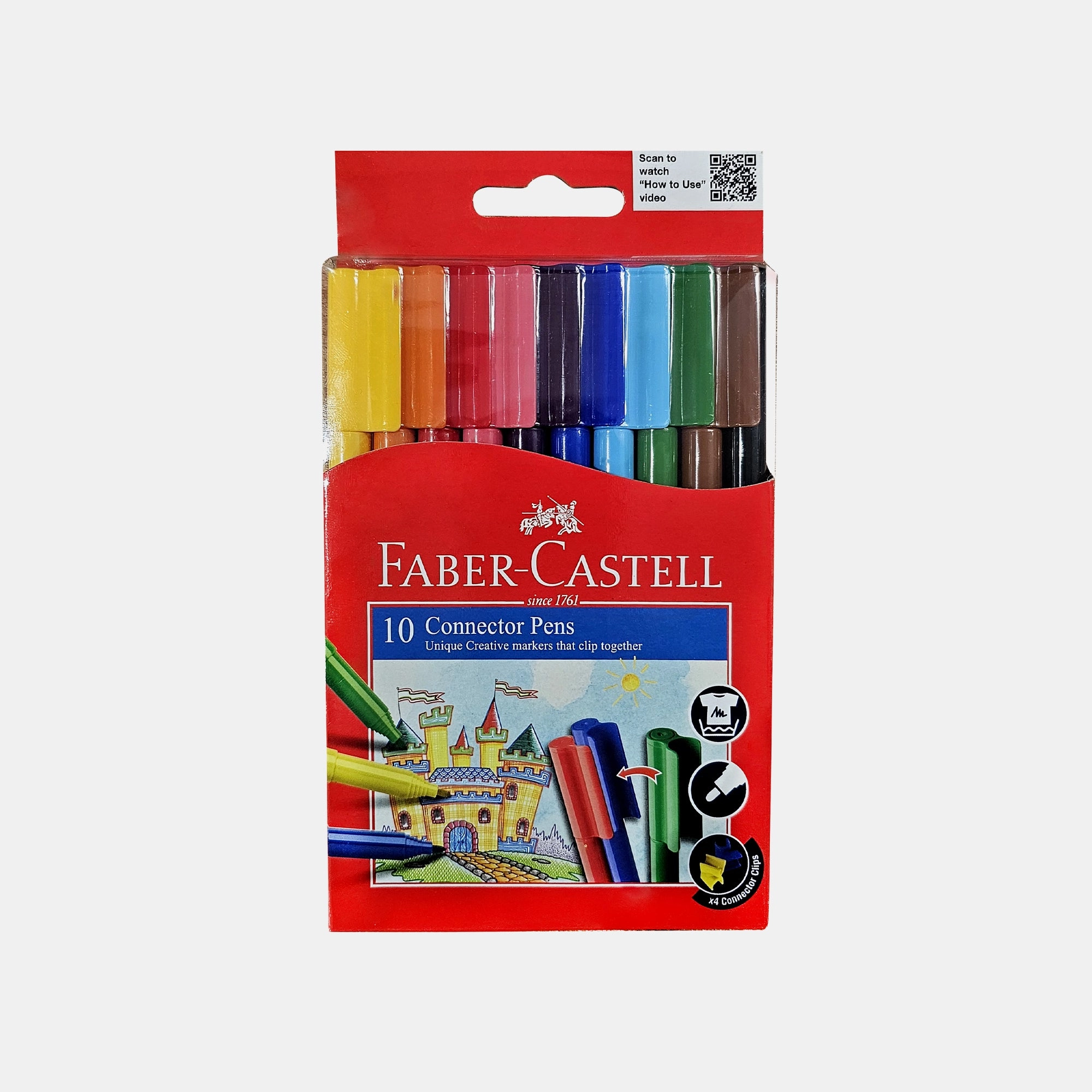 Faber-Castell Connector Felt Pen Set - 10 piece(s) Assorted Colours