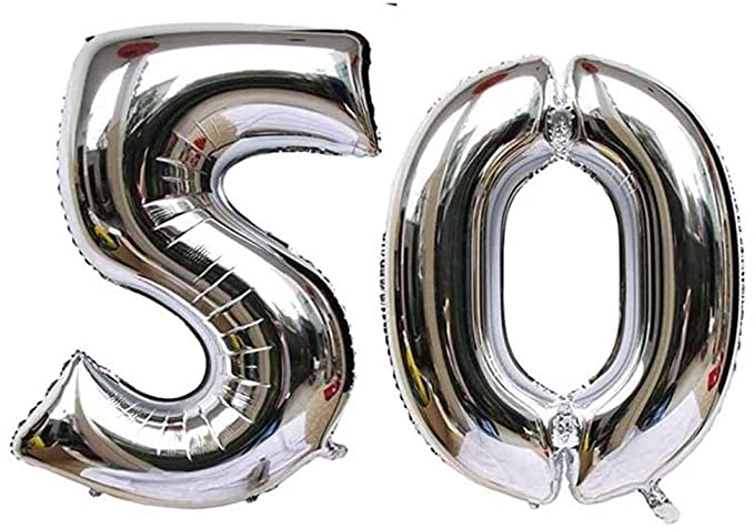 Number Balloons - 40 Inch Silver