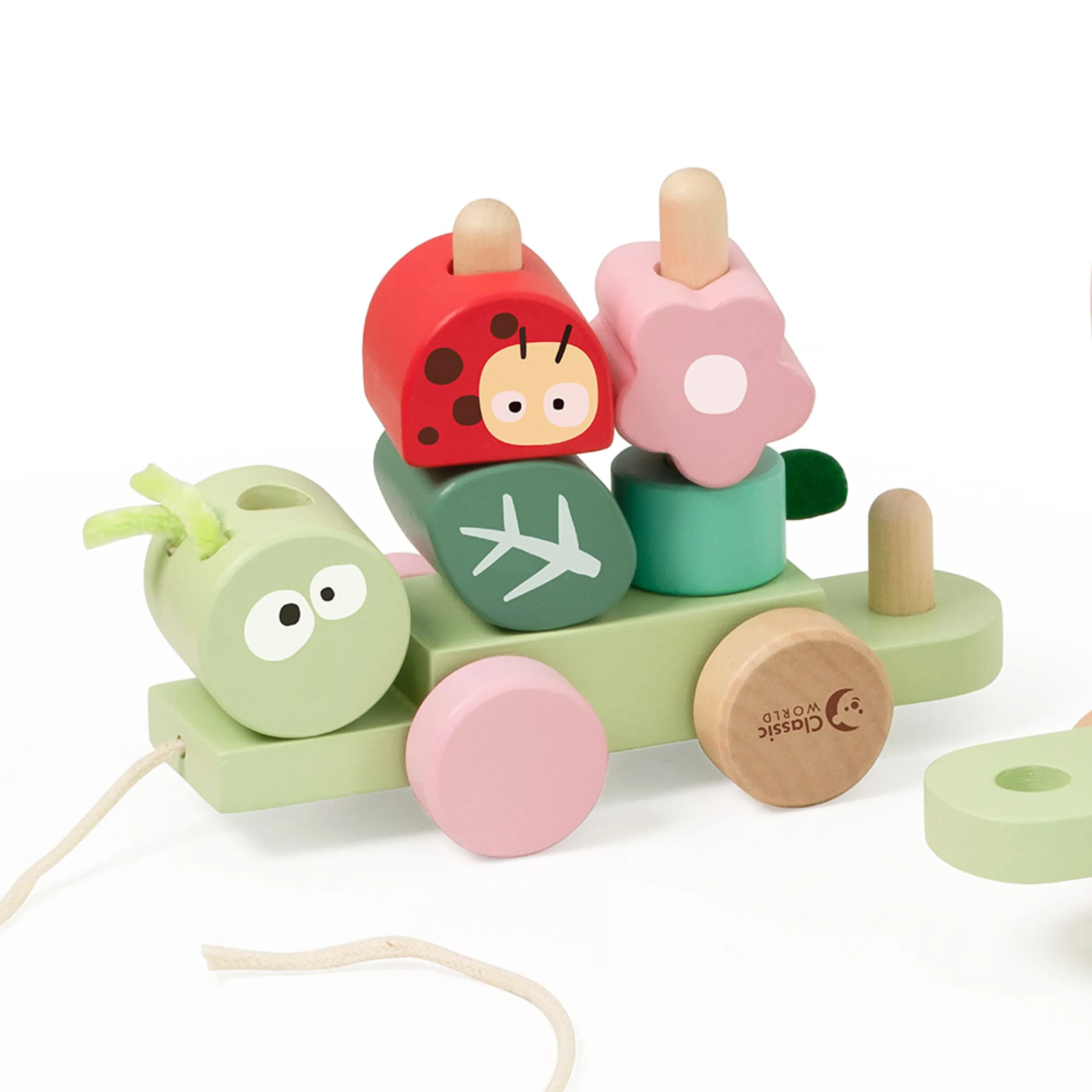 Wooden Pull Jungle - 27-piece caterpillar