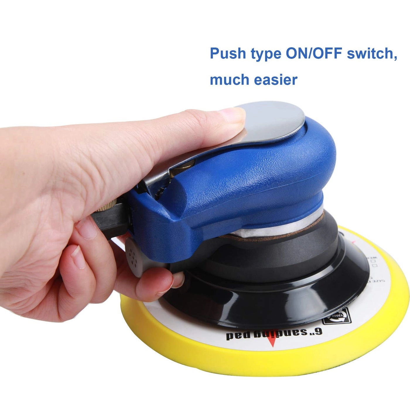 Air Palm Random Orbital Sander - Dual Action Pneumatic Speed Adjustable