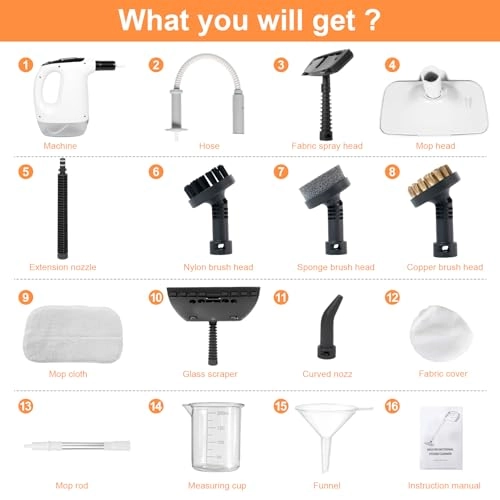 Steam Mop & Detachable Handheld Steam Cleaner - 370ML