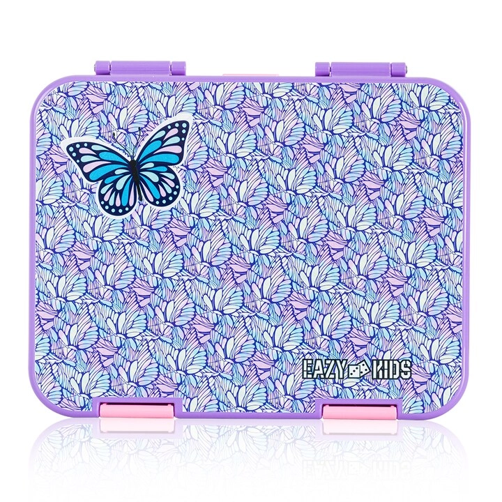 6 & 4 Convertible Bento Lunch Box - Butterfly Purple