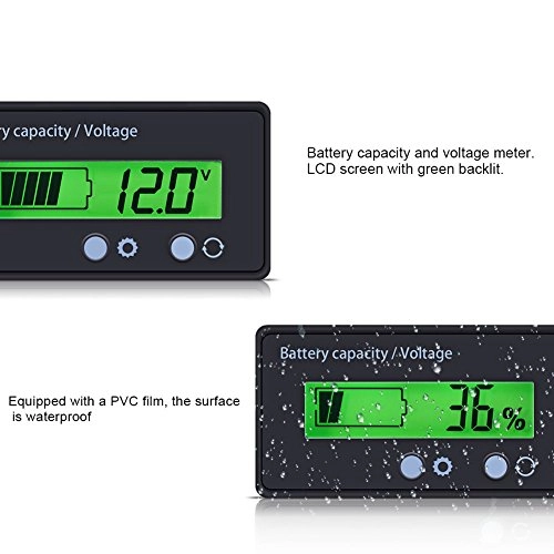 Battery Capacity Voltage Meter - LCD Digital Waterproof
