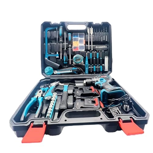 88V Brushless Cordless Electric Drill Set - 100 Newton Meters 2500 RPM