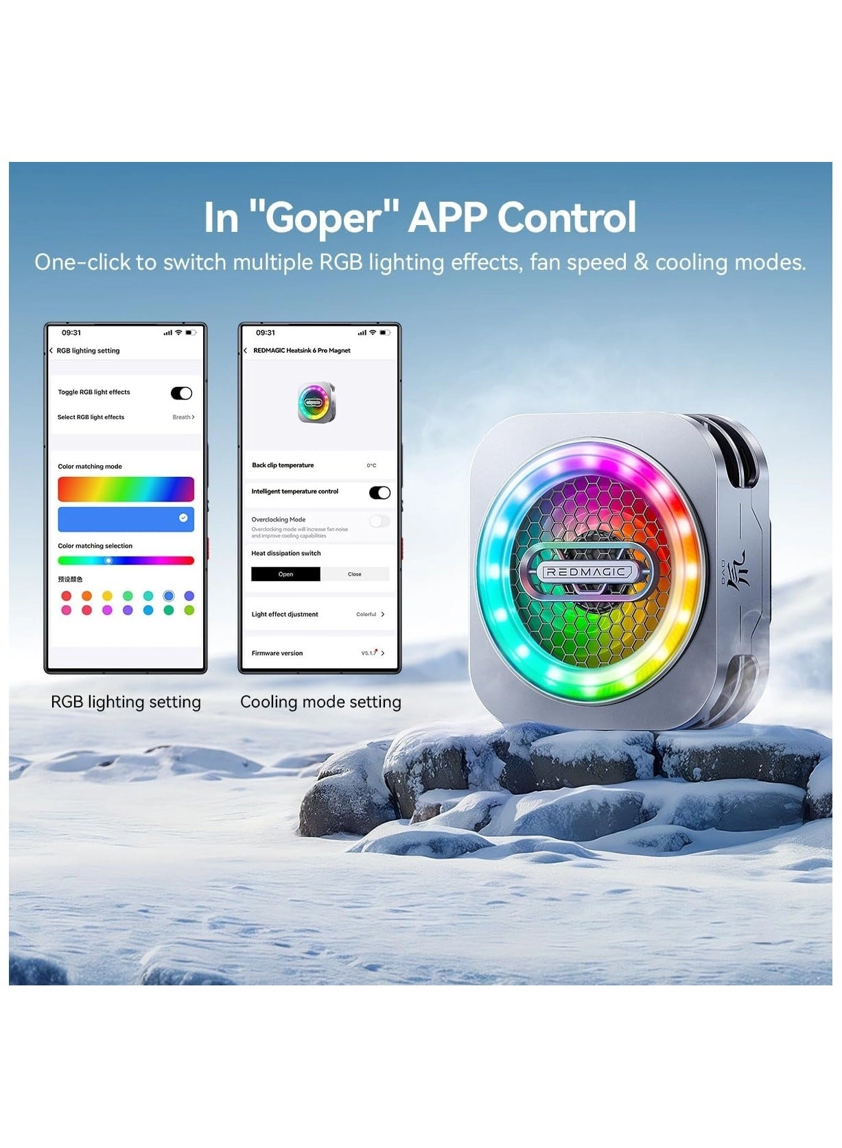 6 Pro Magnetic Phone/Tablet Cooler - 30W Ultra-Cooling 35W Mini GaN Charger Magnetic Mount