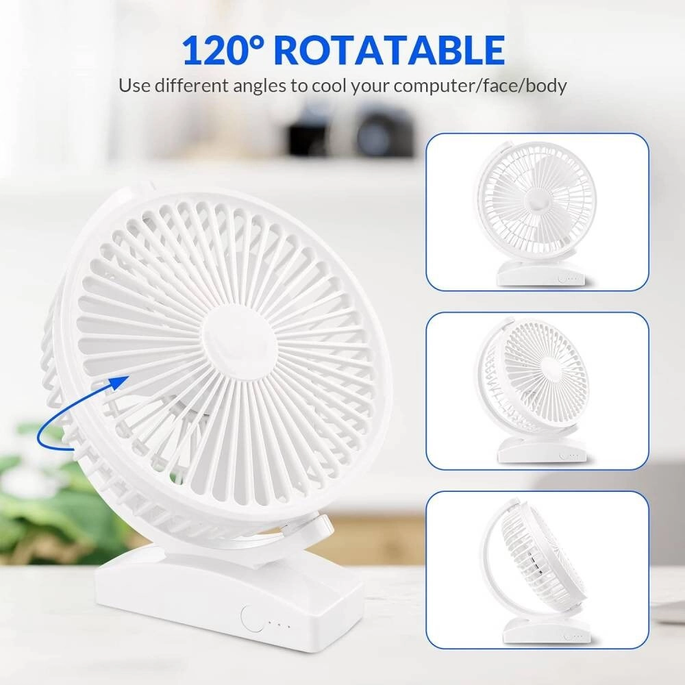USB Desk Fan - 3 Speeds 120°Rotatable