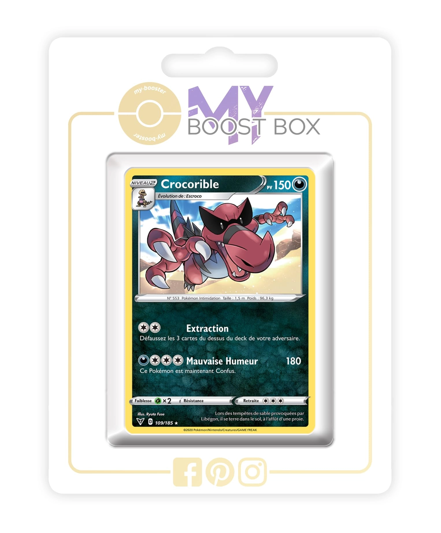 my-booster Pokémon Crocorible (Rabigator) 109/185 - French 10pcs