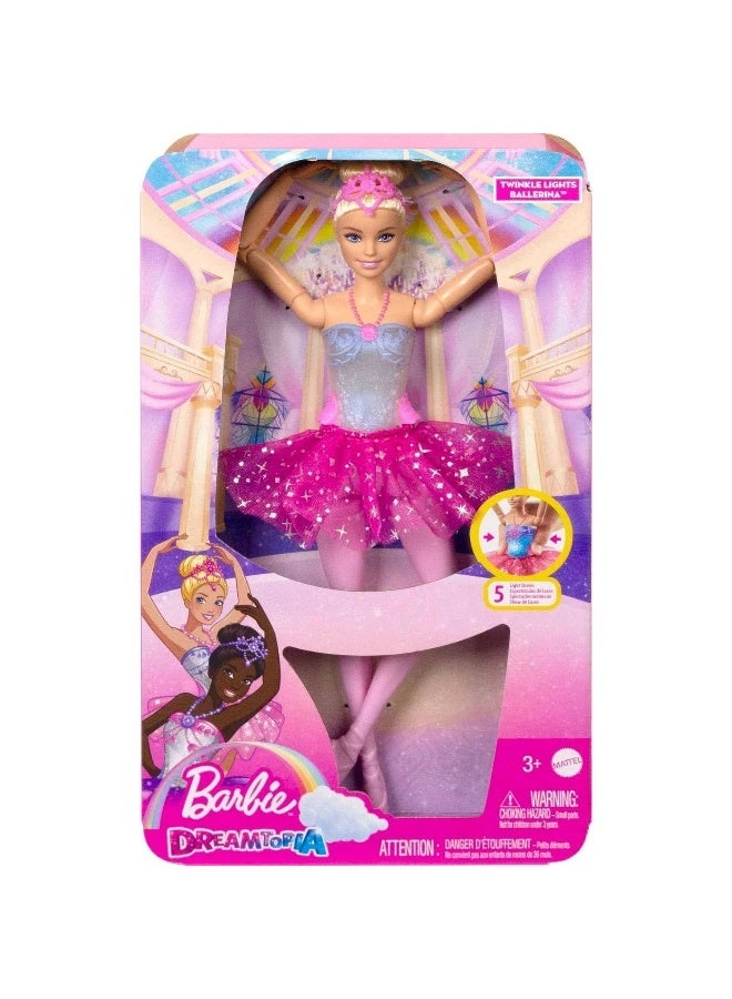 Magical Ballerina Doll - Black Hair Purple Tutu Light-Up Feature