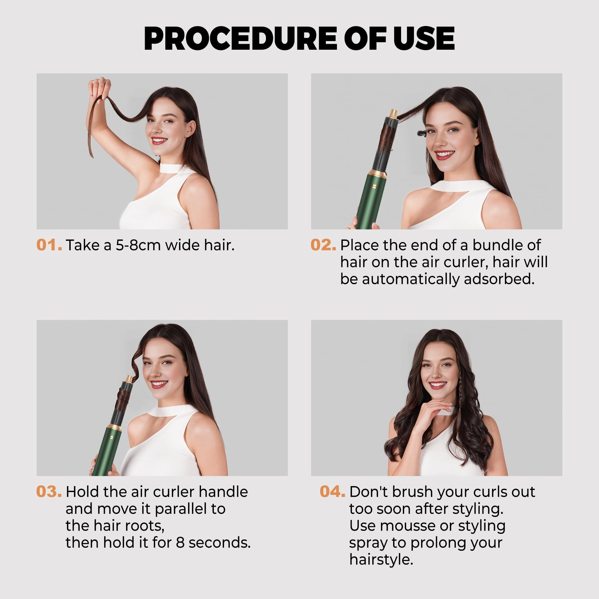 5 in 1 Blow Dryer Brush - Green Gold 800 watts