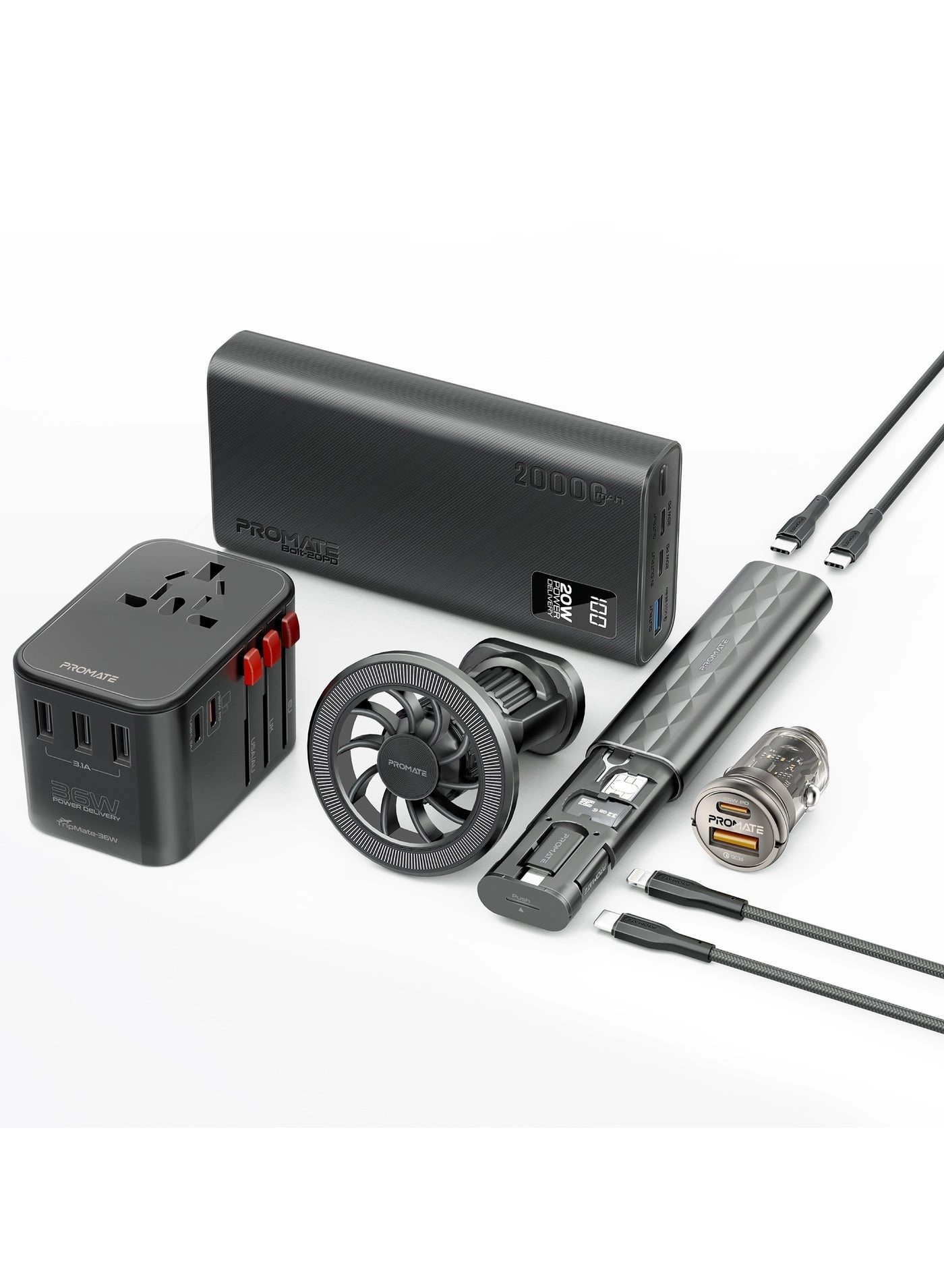 Bolt-20PD - 20000mAh + TripMate-36W - 36W + TransDrive-65W - 65W + ClipMount + XCord-Ci + XCord-CC + PERK