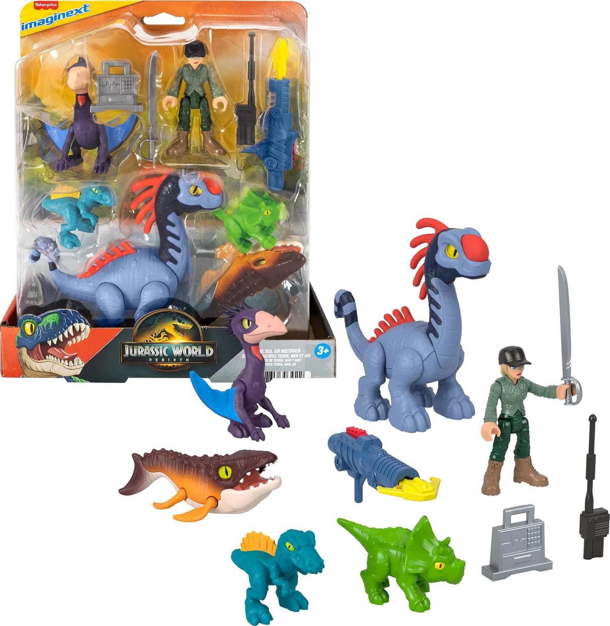 Mattel Imaginext Jurassic World Rebirth - 3Y+ Dinosaurs (Various) 11 6 action figures