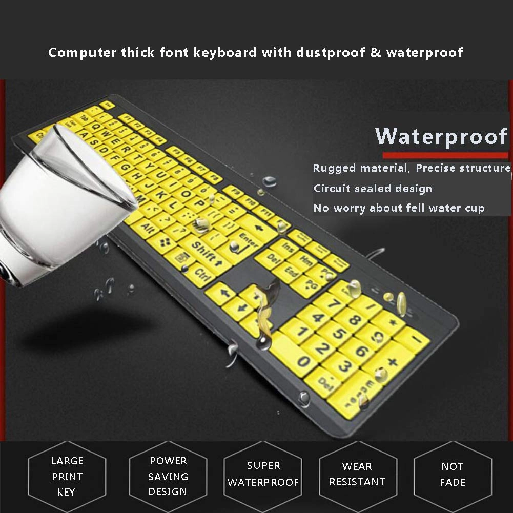 Large Print Computer Keyboard - QWERTY Wired