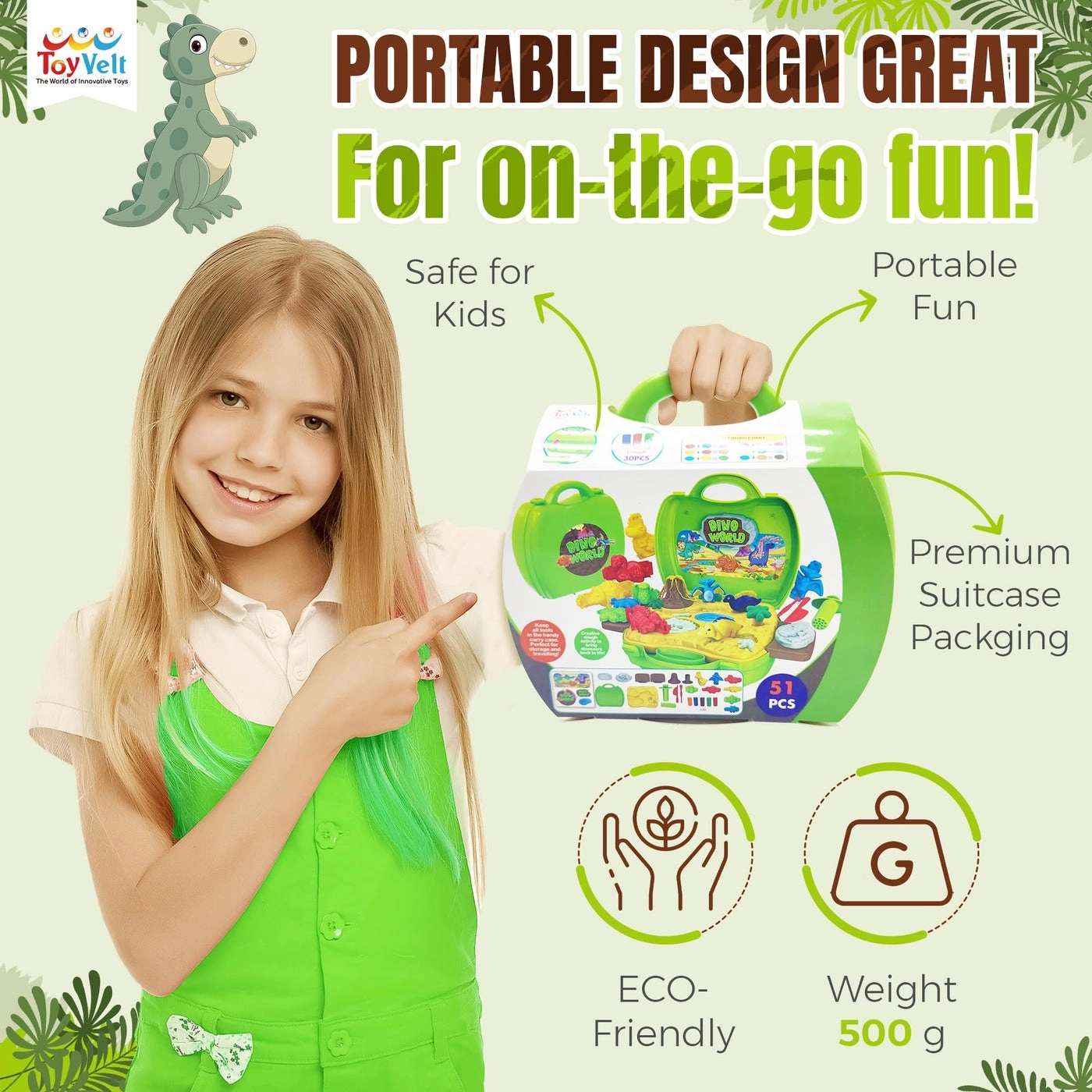 Dinosaur Dough Set - 2-4 years 45 pcs